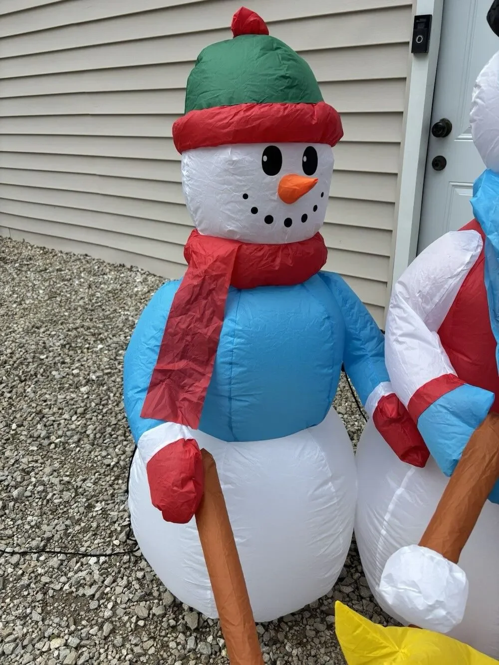 Christmas Inflatable Snowman Family Roasting Marshmallows 5 FT Holiday